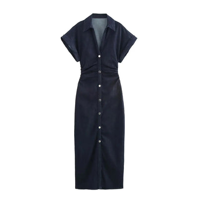 1975 Sculpted Silhouette Denim Dress