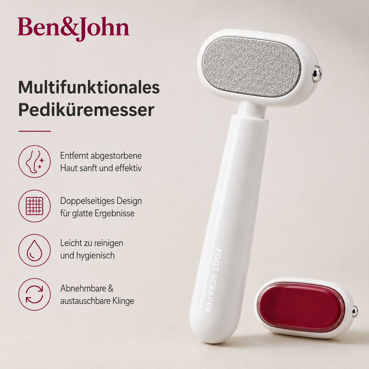 Ben&John™ Hornhautentferner - Glatte, weiche Füße in Sekunden | 1+1 GRATIS